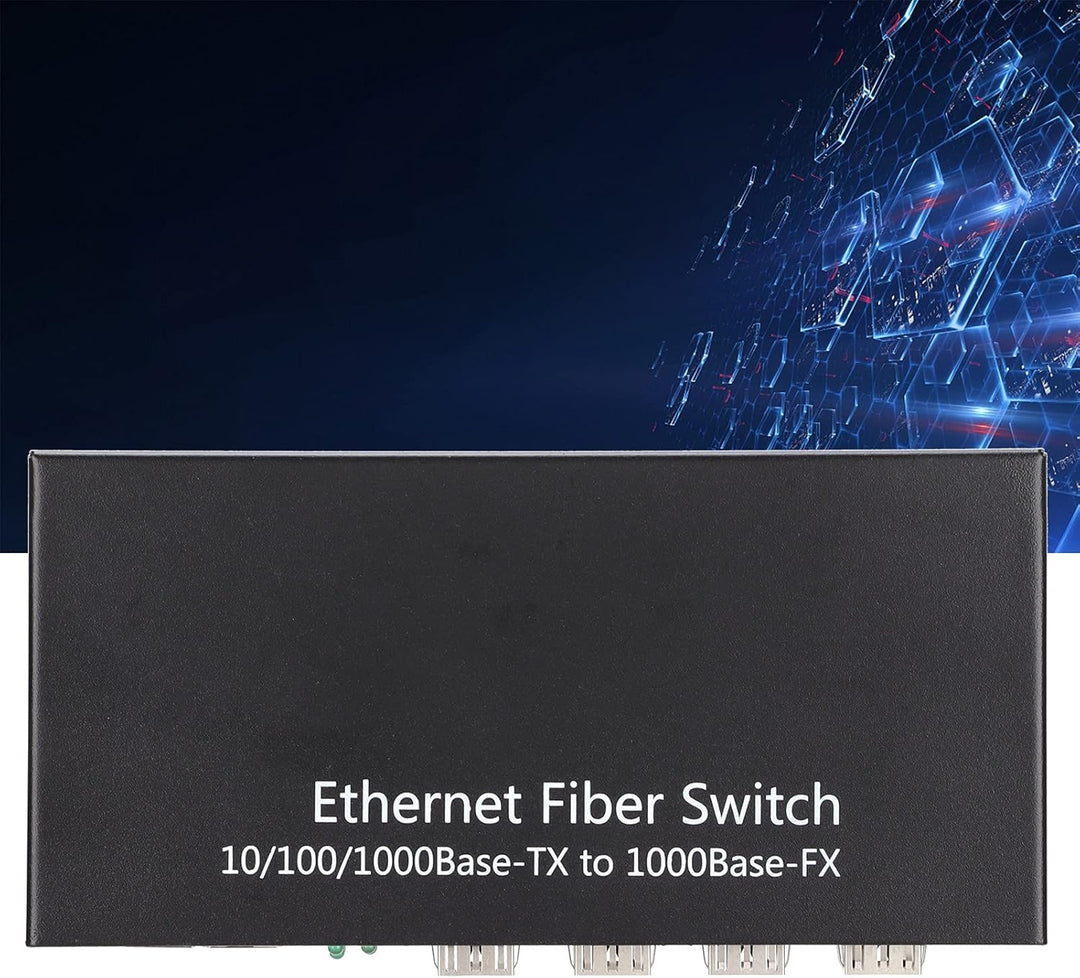 Dioche Glasfaser zu Ethernet Konverter, Ethernet Medienkonverter RJ45 10/100/1000M 4-Faser 2-Port Si