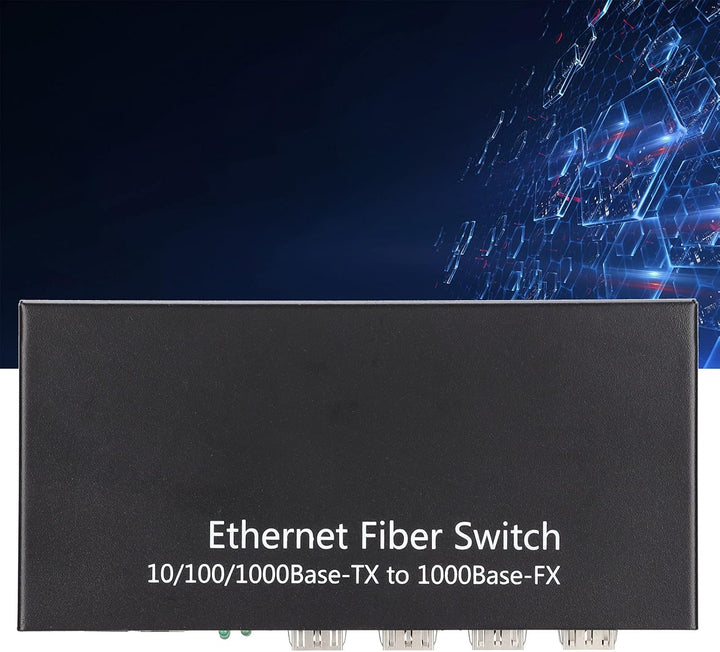 Dioche Glasfaser zu Ethernet Konverter, Ethernet Medienkonverter RJ45 10/100/1000M 4-Faser 2-Port Si