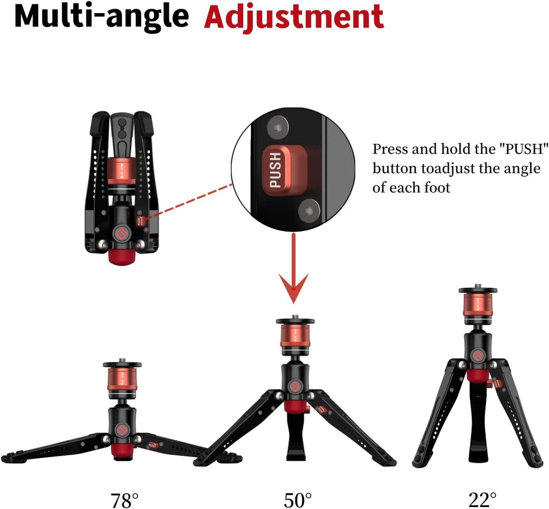 IFOOTAGE Cobra 3 Base, ragbares Mini-Tischstativ für Cobra 2 Einbeinstativ mit 360° Drehbarem Kugelk