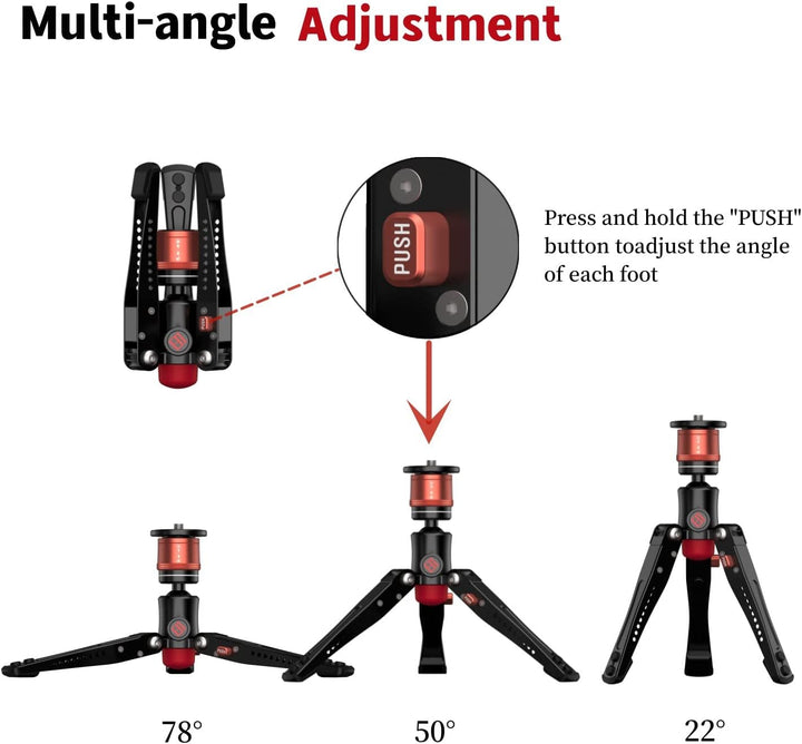 IFOOTAGE Cobra 3 Base, ragbares Mini-Tischstativ für Cobra 2 Einbeinstativ mit 360° Drehbarem Kugelk