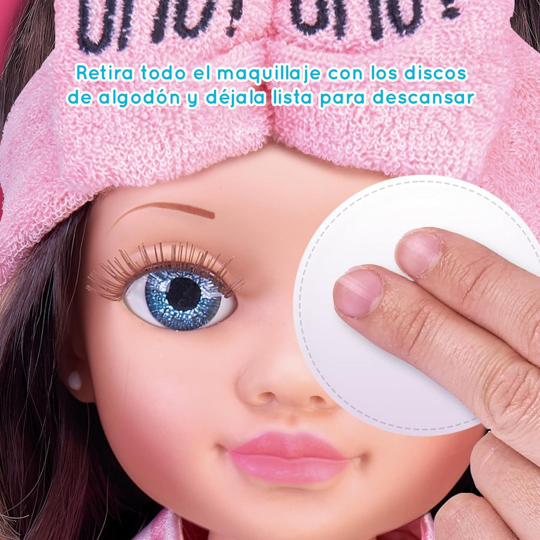 Nancy Beauty Fridge, Puppe, vorbereitet für eine Schönheitsroutine, Make-up-Zubehör mit Kühlschrank,