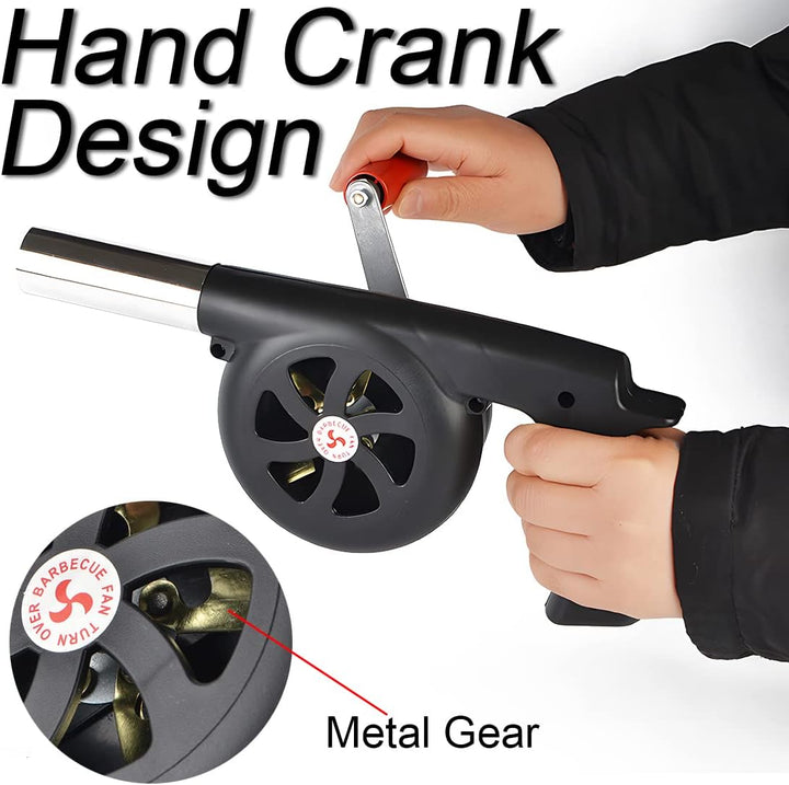 Wailicop Ventilador Barbecue Handgekurbeltes Verbrennungsgebläse, Manuel Ventilateur für Grill, Outd