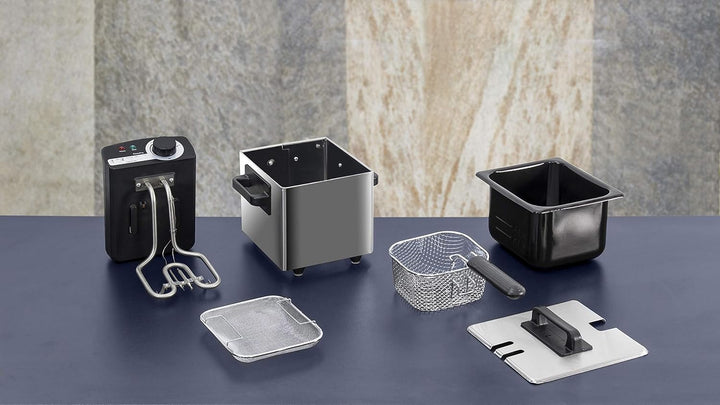 Cecotec Friteuse CleanFry - 1,5-3L, Temperatur bis 190 ªC, Wanne ist Geschirrspühlmaschinen tauglich