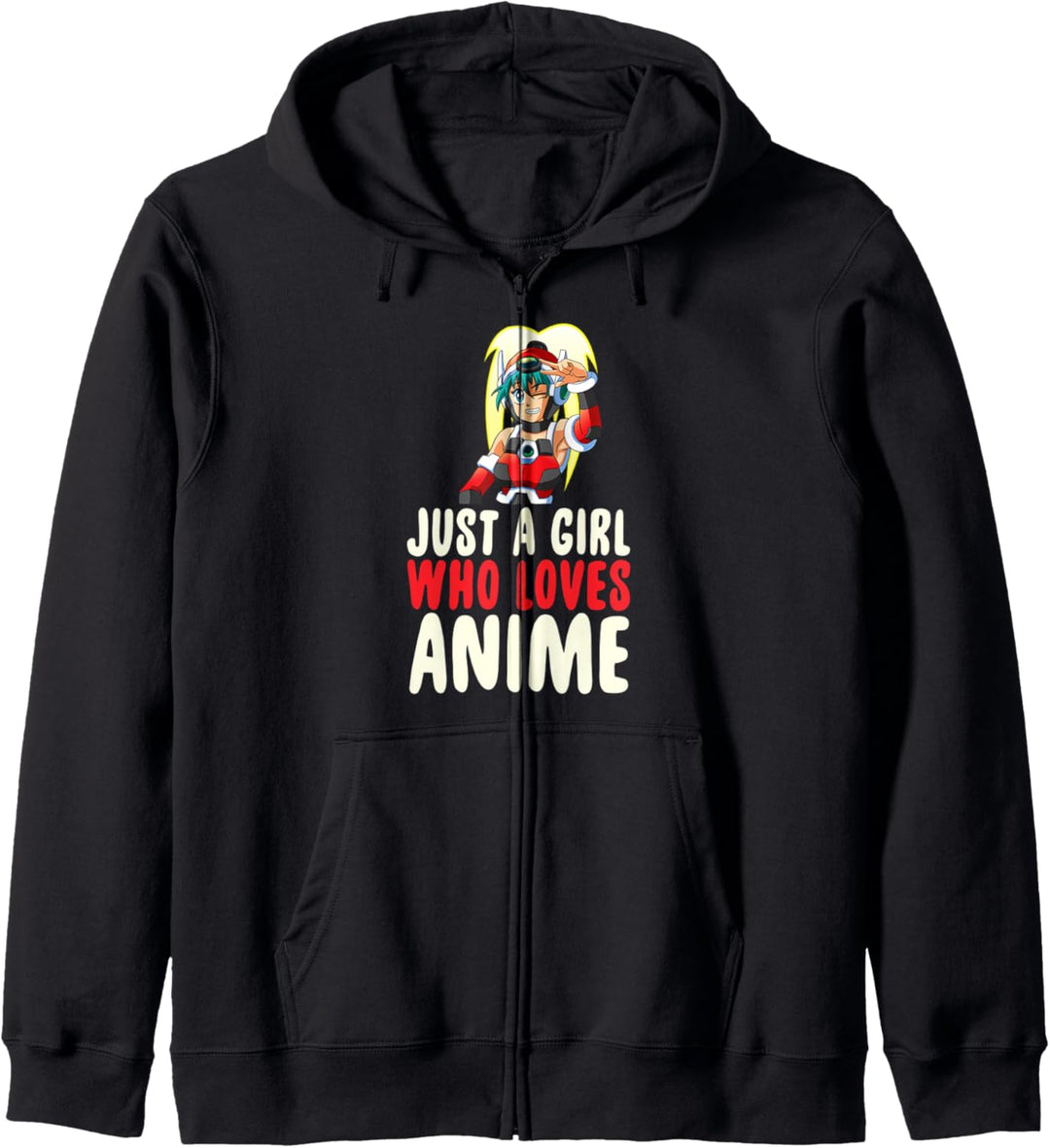 Nur ein Mädchen, das Anime-Animationsgesicht liebt Kapuzenjacke