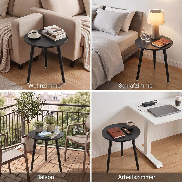 APICIZON Beistelltisch, Couchtisch rund Ø 42 cm, Höhe 51 cm, Sofatisch mit Beinen aus Massivholz, Sk