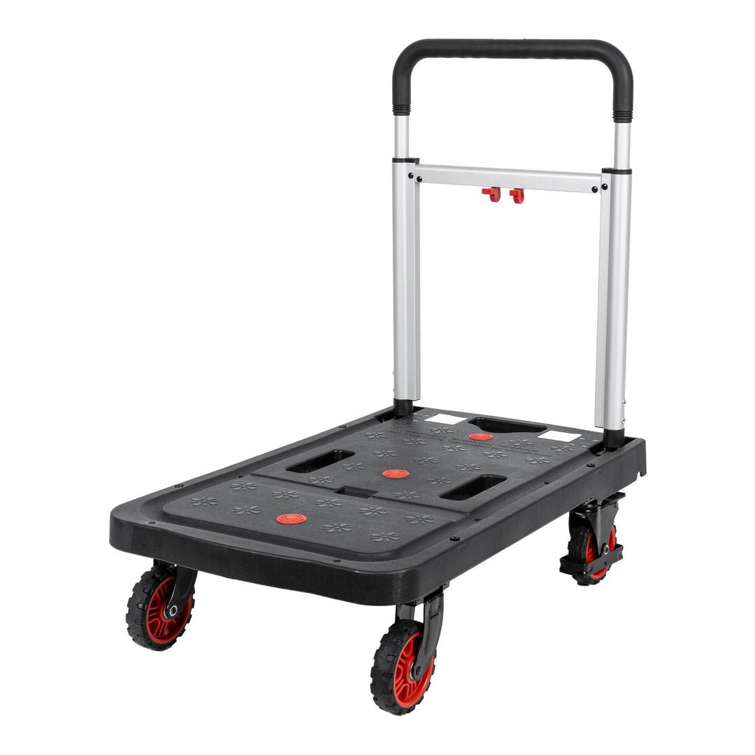 STIER Plattformwagen, Rollwagen, vollständig klappbar, Tragkraft 137 kg, 680 x 410 x 920/80 mm, 2 Le