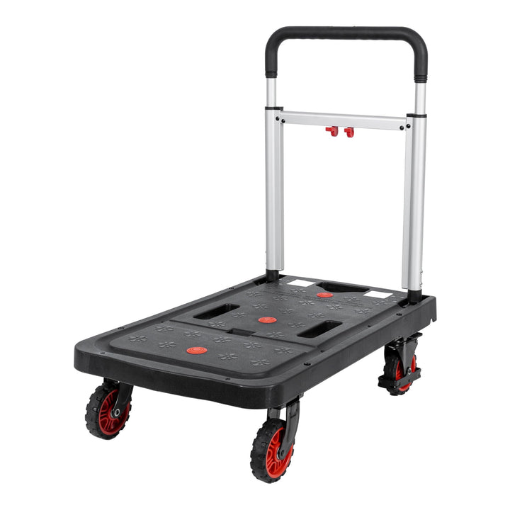 STIER Plattformwagen, Rollwagen, vollständig klappbar, Tragkraft 137 kg, 680 x 410 x 920/80 mm, 2 Le
