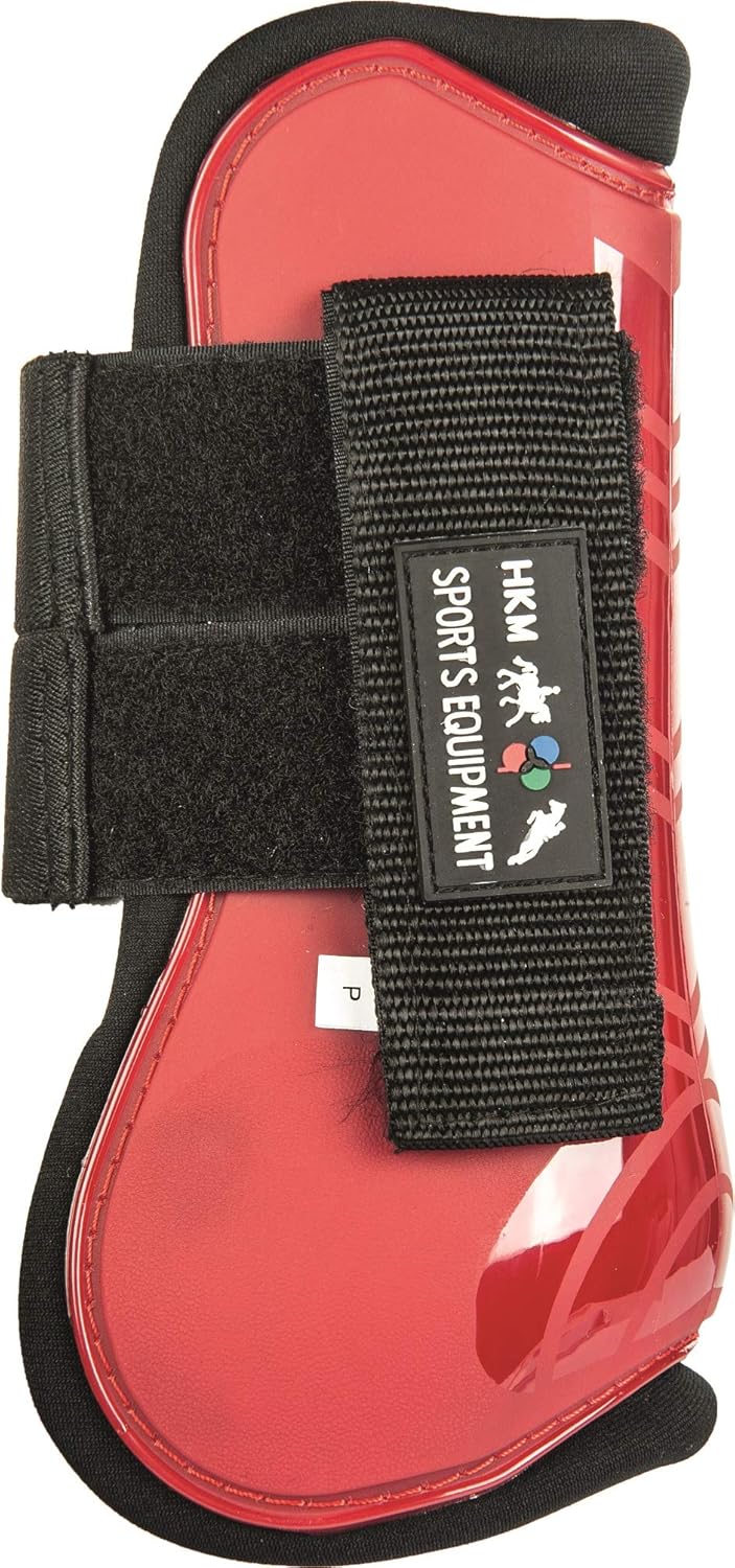 HKM 561213 Springgamaschen und Streichkappen, 4er Set, Pony, Mehrfarbig (Babyblau/Schwarz) Pony rot/