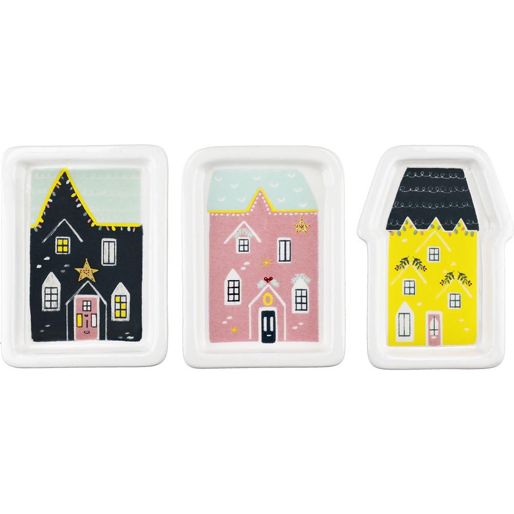 Kitchen Craft KCXMNUTDIP3PC KitchenCraft The Nussknacker-Kollektion Keramik-Teller-Set, 3-teilig, in