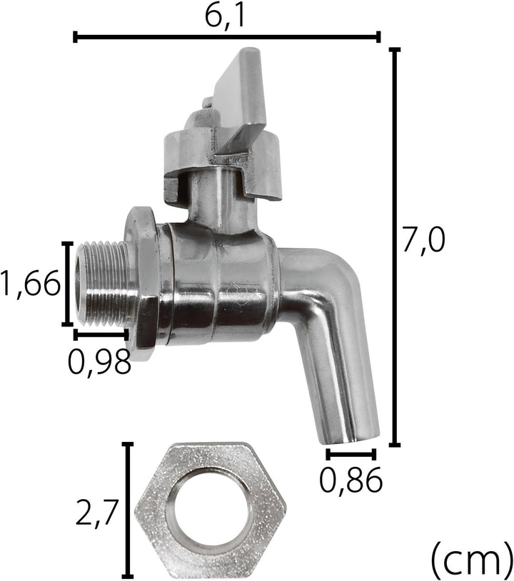 BIELMEIER Auslaufhahn einmachen einwecken Glühwein Bier Edelstahl 3/8" für Einkochautomaten 3/8-Inch