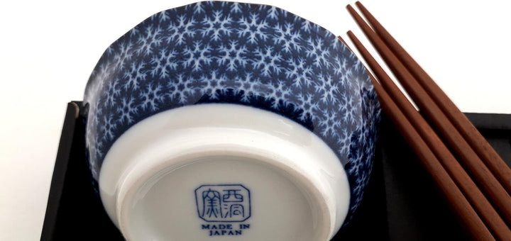 Sushi Set YUKI Original japanisches Sushiset in Weiss Blau Sushi Ess-Service aus Porzellan zwei Sush