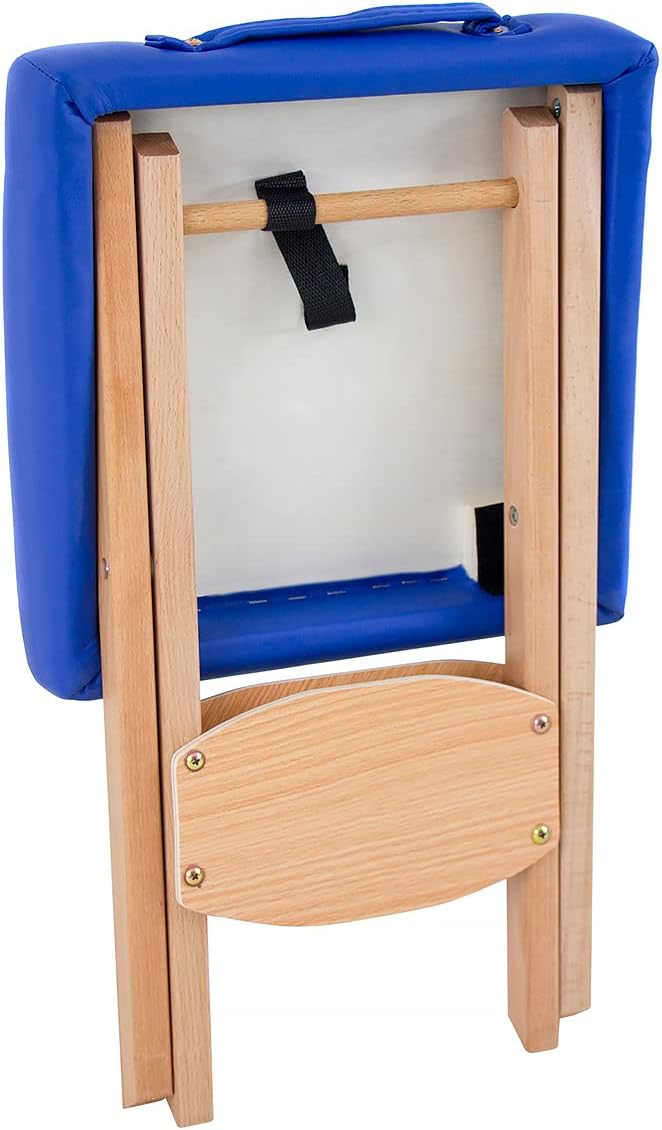 QUIRUMED Klapphocker aus Holz mit Sitz, gepolstert in schwarzer Farbe, vielseitig einsetzbar, Beiste