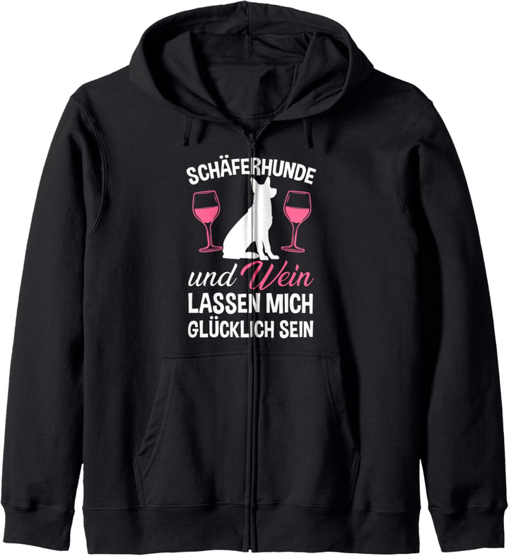 Schäferhund und Wein Kapuzenjacke