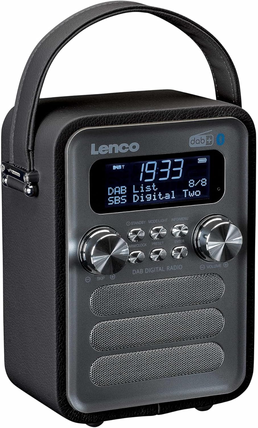 Lenco PDR-051 Tragbares DAB+ Retro Radio - PLL FM Radio mit Bluetooth - Integrierter Akku - 1800mAh