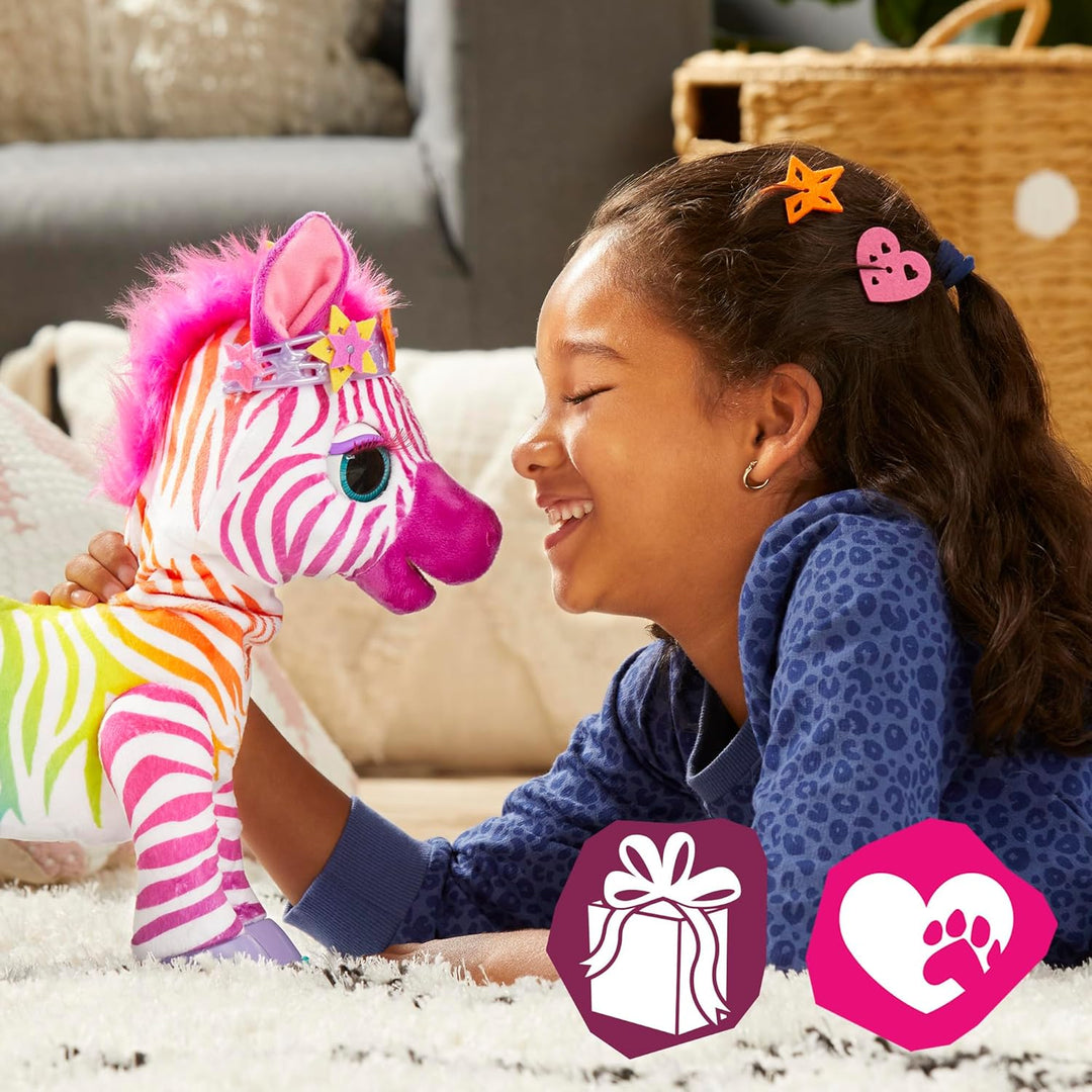 Hasbro furReal Zenya, Mein Regenbogen-Zebra, interaktives Tierchen Spielzeug für Mädchen und Jungen