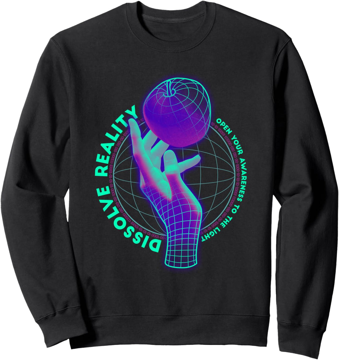 Wireframe Hand Vaporwave Realität Sweatshirt