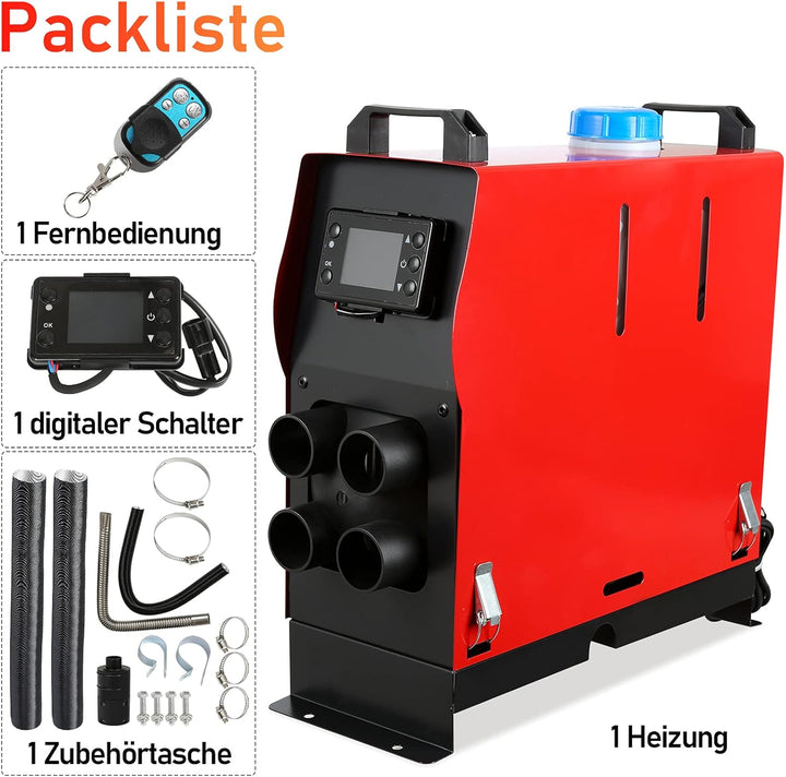 Yakimz Standheizung Diesel 5KW Diesel Lufterhitzer, 12V Air Diesel Heizung, Luft Dieselheizung mit L