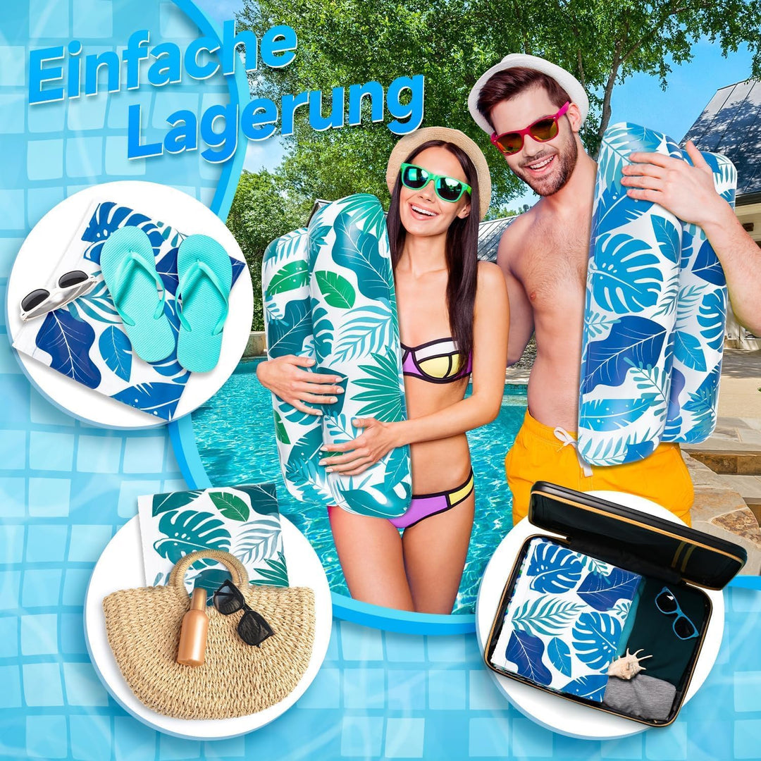 Luftmatratze Pool, 2Stück XL Pool Spielzeug Luftmatratze Wasser, Pool Zubehör Wasserhängematte, 4 IN