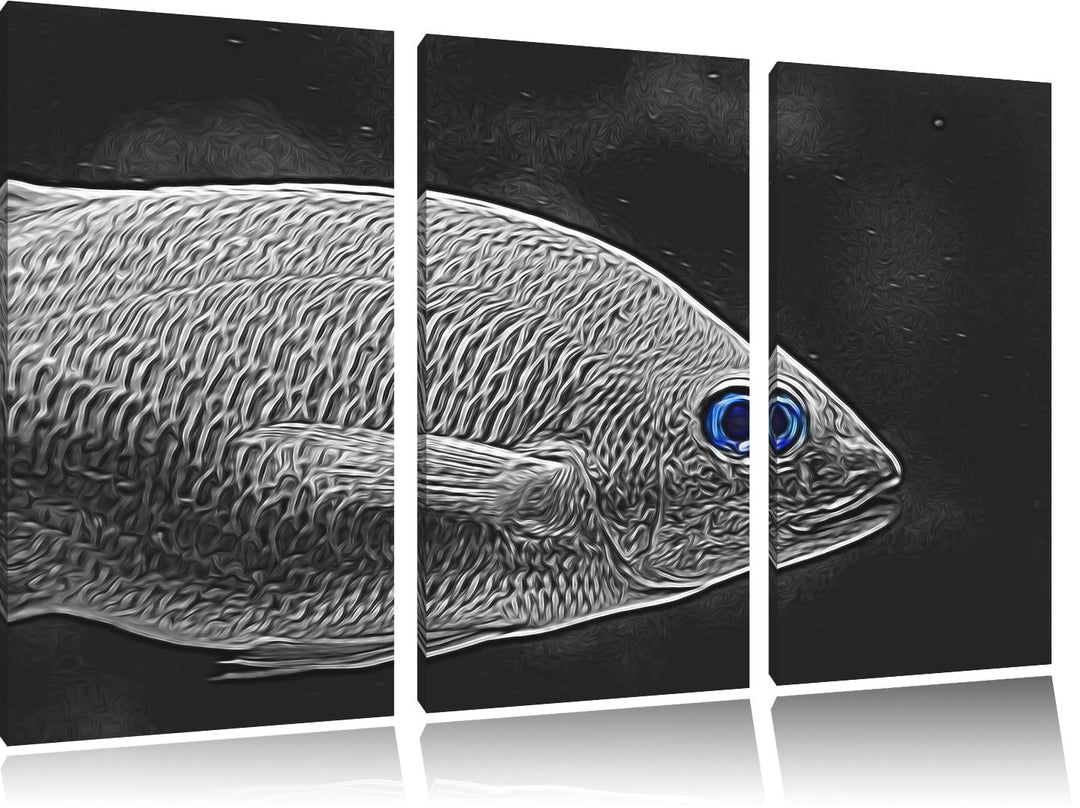 seltene gestreifte Streifengunze schwarz/weiss Deluxe 3-Teiler Leinwandbild 120x80 Bild auf Leinwand