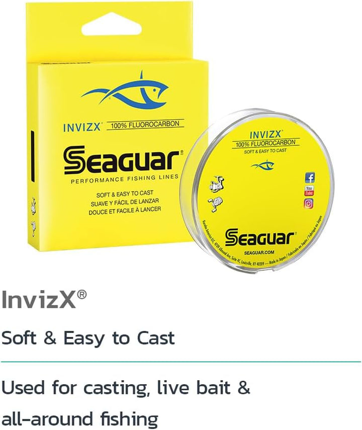 Seaguar Invizx Fluorocarbon Angelschnur 15-Pounds, 15-Pounds