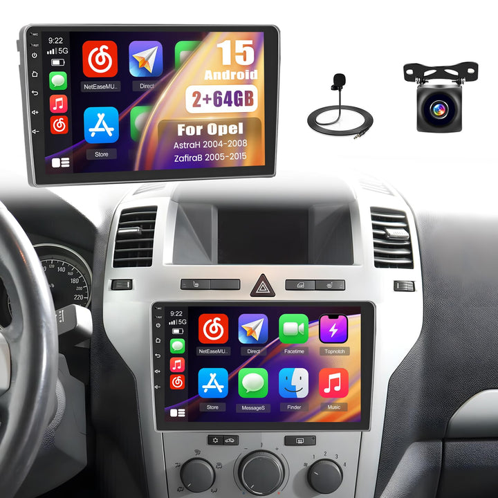 Hikity 8Cores 4G+64G Autoradio Android 15 Für Opel Astra H 2004-2008/Zafira B 2005-2015/Opel Corsa 2