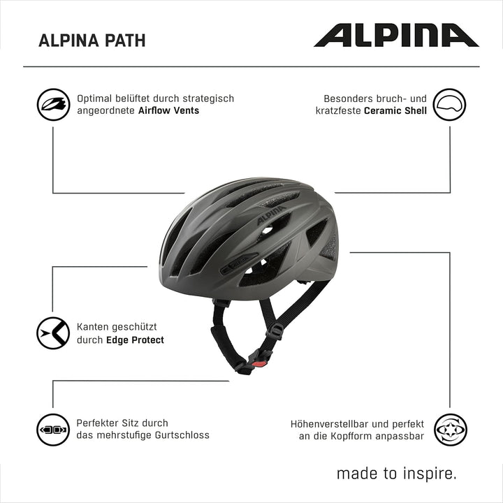 ALPINA Path Helm grau 51-56 cm, 51-56 cm