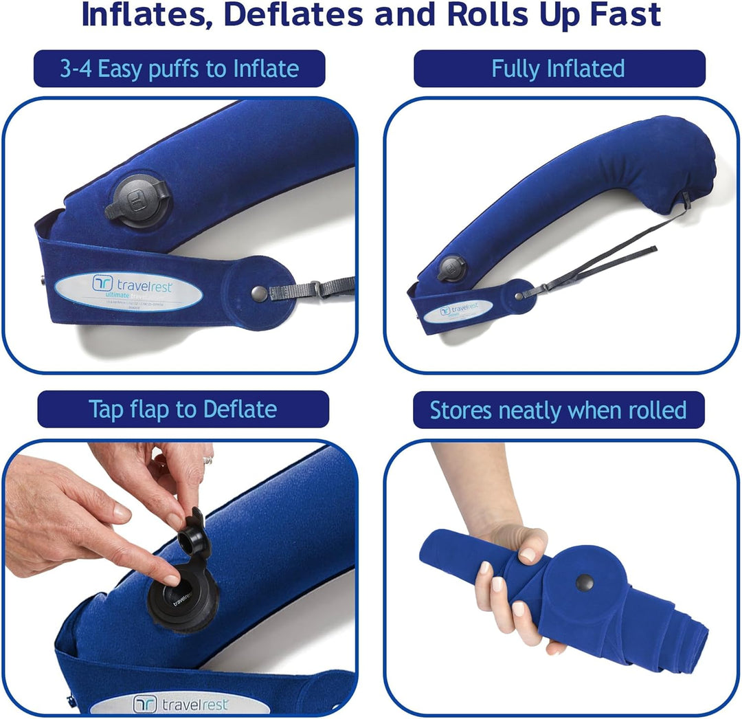Travelrest® - Ultimatives Reisekissen - Ergonomisch - Zum Schlafen Hineinlehnen - Schneller EIN- und
