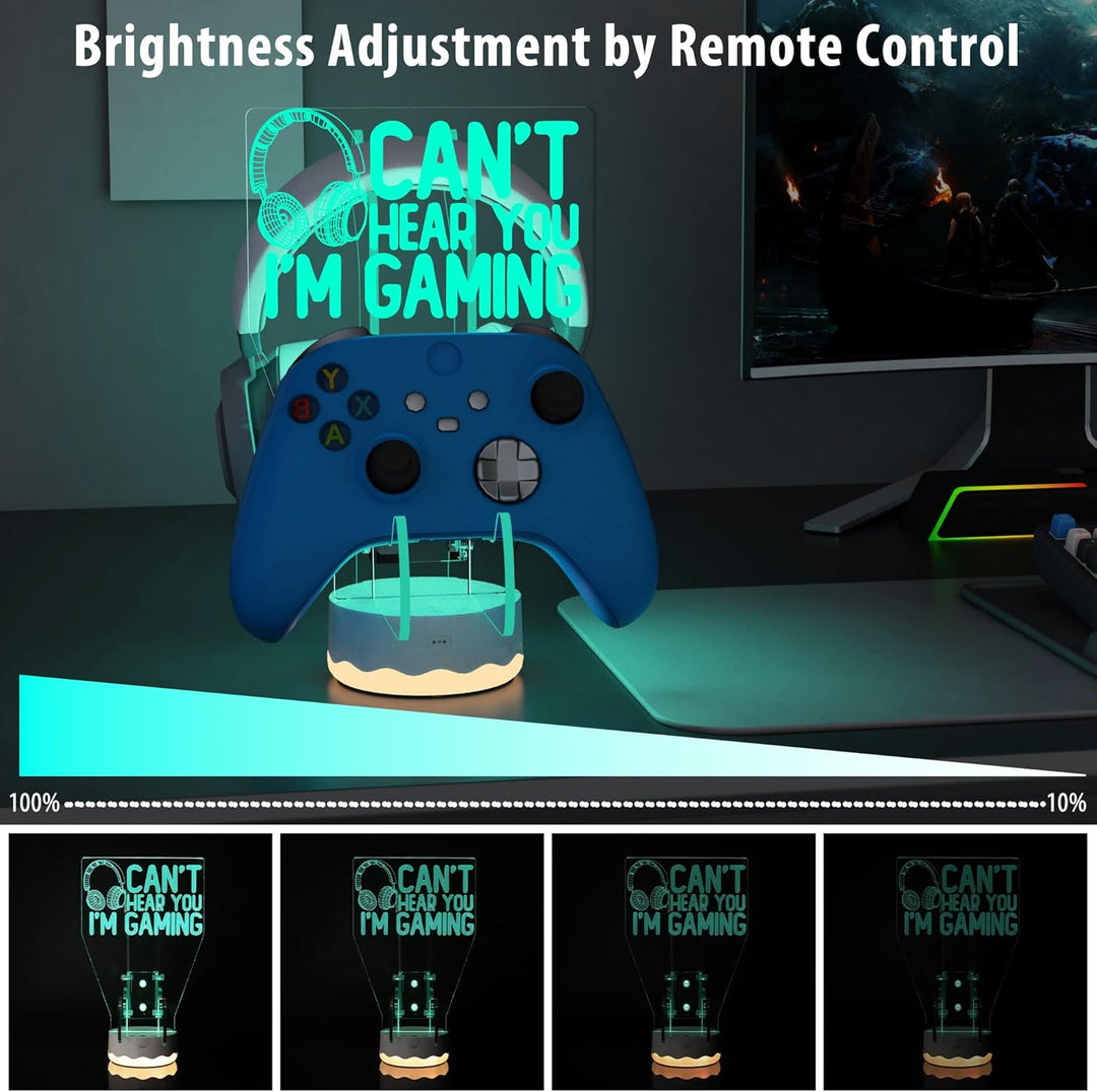 Light Up Headset und Controller Ständer, 16 Farben 3D LED Lichter Gamepad Kopfhörerhalter mit Fernbe