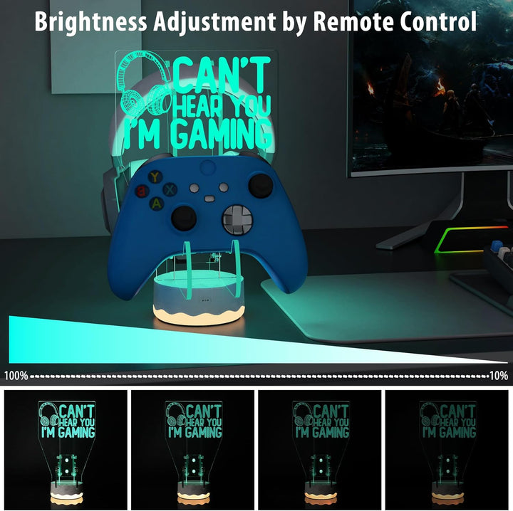 Light Up Headset und Controller Ständer, 16 Farben 3D LED Lichter Gamepad Kopfhörerhalter mit Fernbe