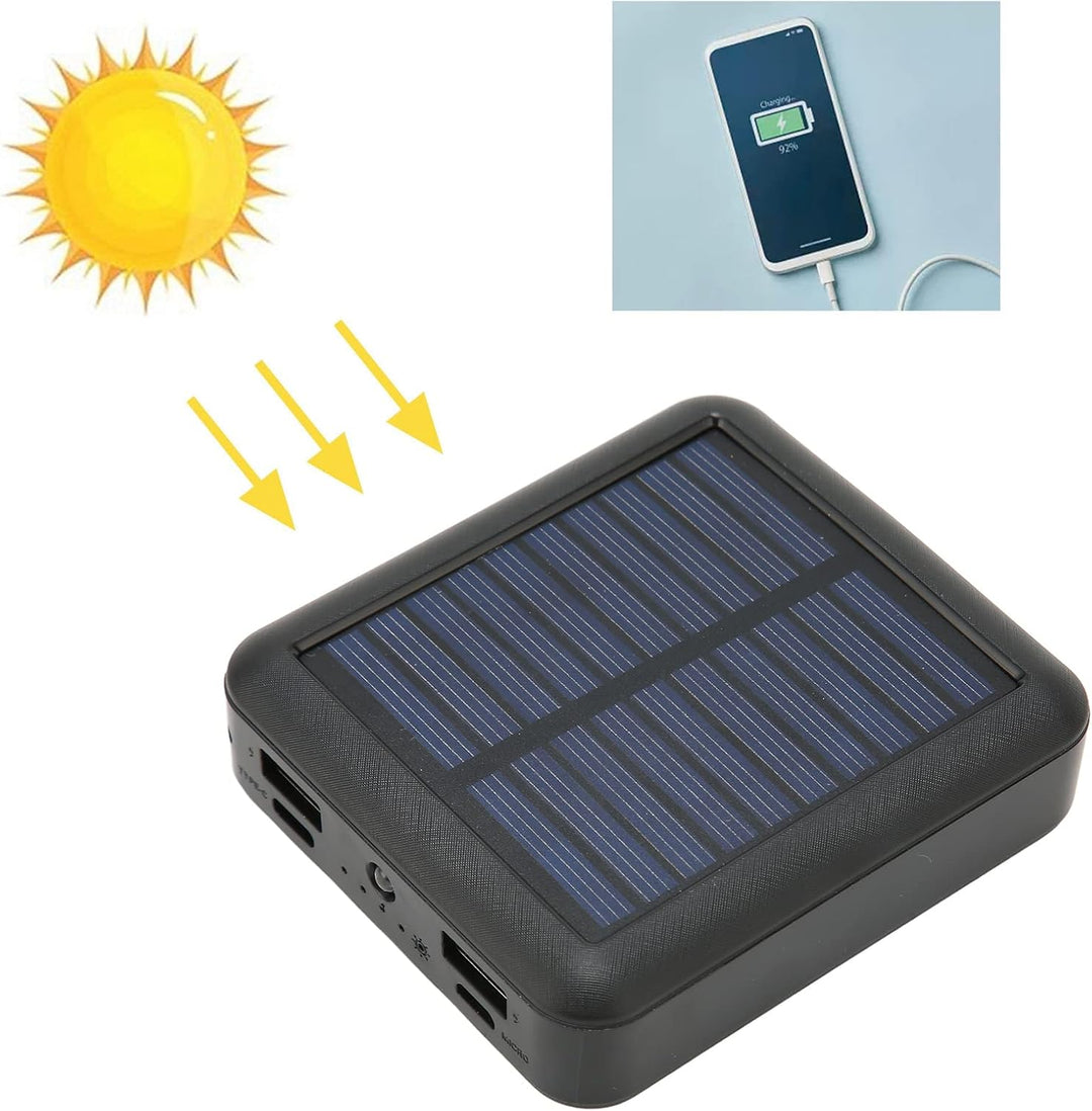 Tragbares Solartelefon-Ladegerät, 20000-mAh-Solar-Powerbank mit Zwei Ausgängen, USB-C-Anschluss und