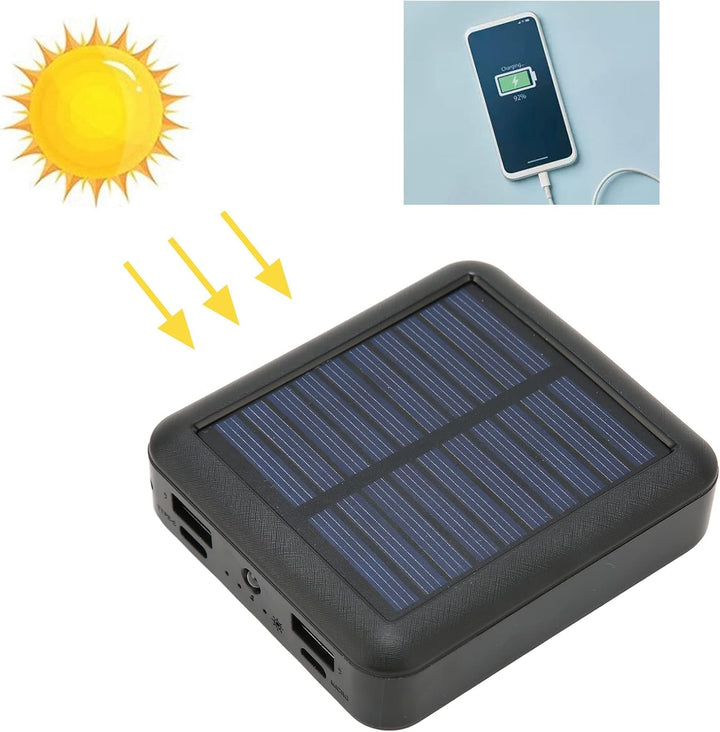 Tragbares Solartelefon-Ladegerät, 20000-mAh-Solar-Powerbank mit Zwei Ausgängen, USB-C-Anschluss und