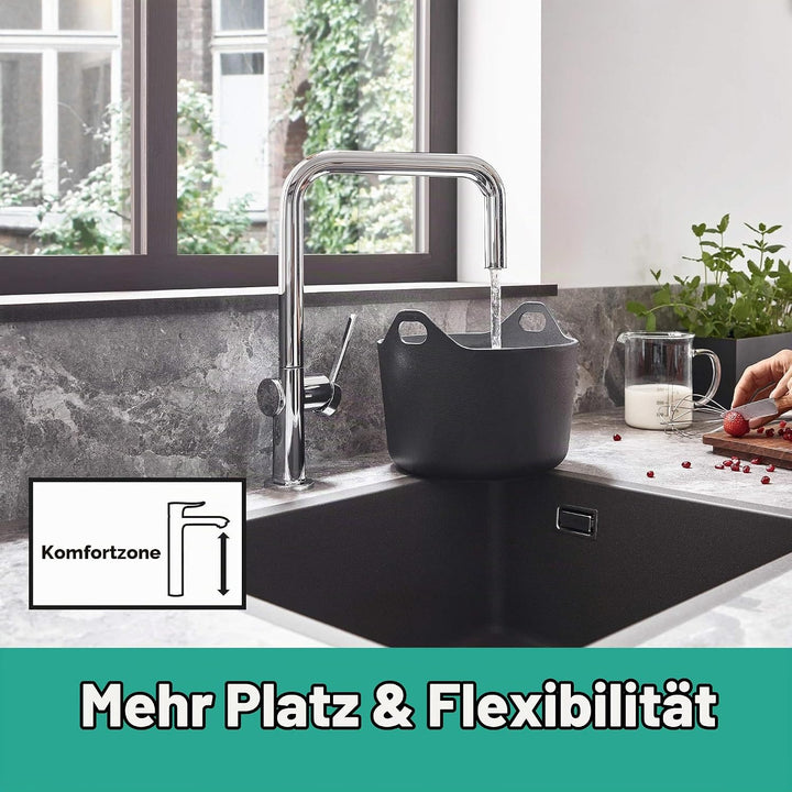 hansgrohe Küchenarmatur Talis M54 (Wasserhahn Küche, 360° schwenkbar, hoher Komfort-U-Auslauf 220mm,