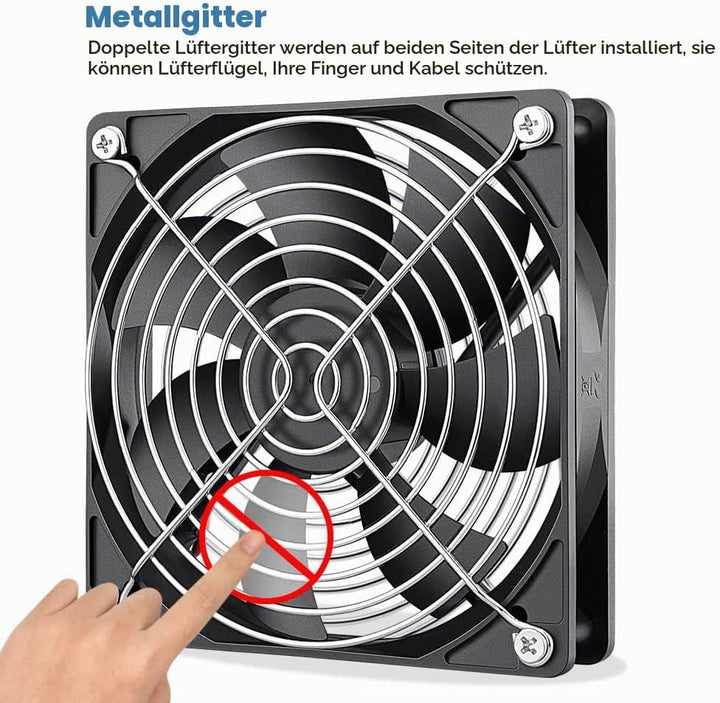 GDSTIME 2 x 120 USB Lüfter mit 3 Einstellbare Geschwindigkeiten 120mm PC Fan USB Ventilator für Chas