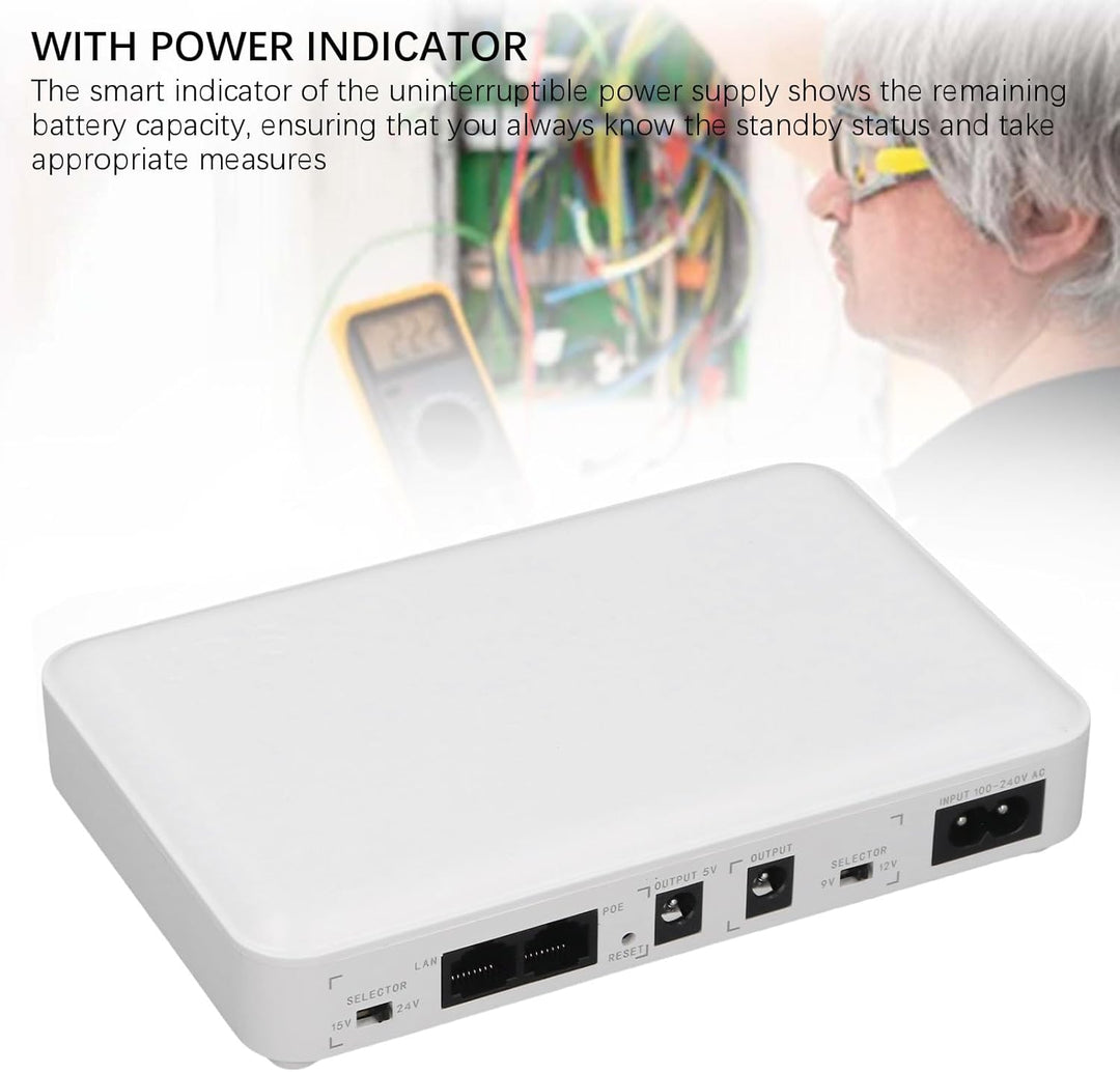 FTVOGUE Mini UPS Battery Backup Unterbrechbar Stromversorgung für Routermodem mit 24 V POE 12V 9V 5V