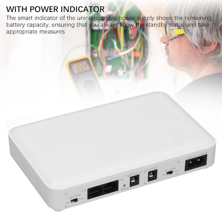 FTVOGUE Mini UPS Battery Backup Unterbrechbar Stromversorgung für Routermodem mit 24 V POE 12V 9V 5V