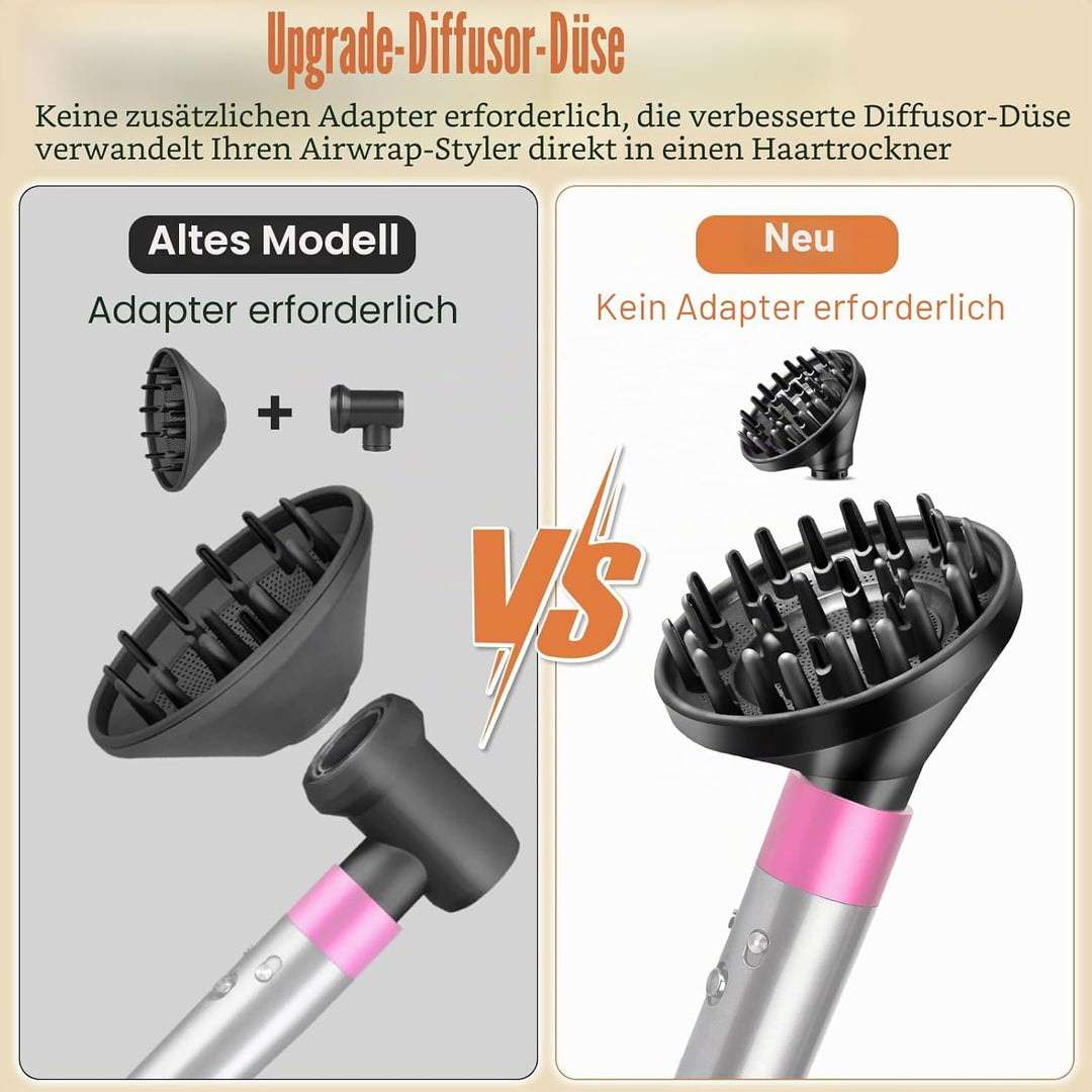Chuancheng Diffusordüse für Dyson für Airwrap HS05 HS03 HS01, Haartrockner-Diffusordüse, umwandelbar