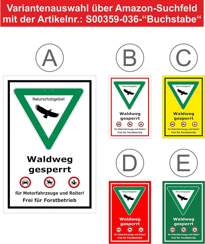 Melis Folienwerkstatt Schild Naturschutzgebiet Waldweg - 60x40cm - 3mm Aluverbund – 20 VAR S00359-03