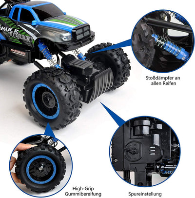 FunTomia RC Ferngesteuertes Auto für Kinder - 4WD Monstertruck - XL RC Auto für Kinder ab 8 Jahren -