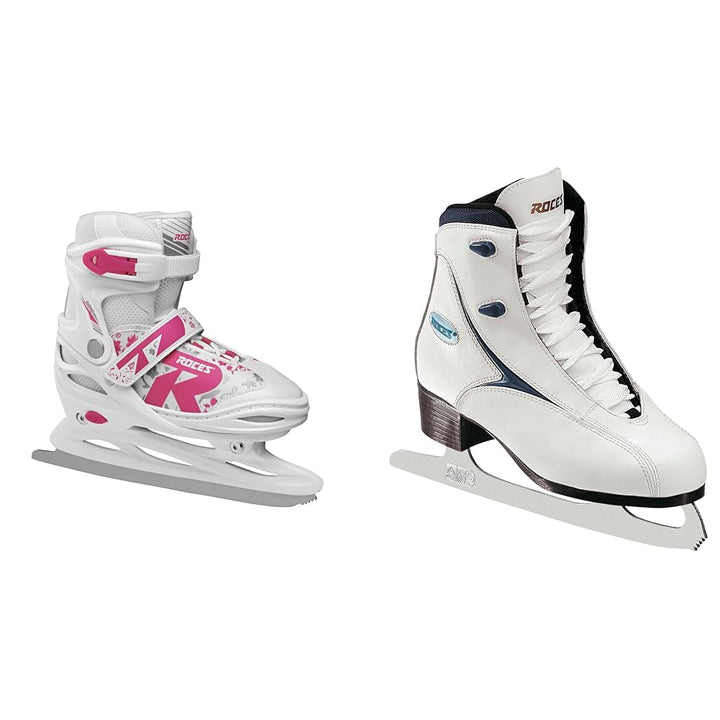 Roces Kinder Jokey Ice 2.0 Verstellbarer Schlittschuh 38-41 Bundle mit Schlittschuhe Weiss, 41 EU, 3