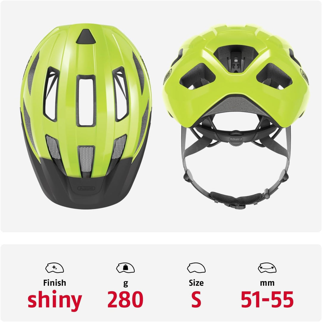 ABUS Rennradhelm Macator - sportiver Fahrradhelm für Einsteiger - auch für Zopfträger/-innen - für D
