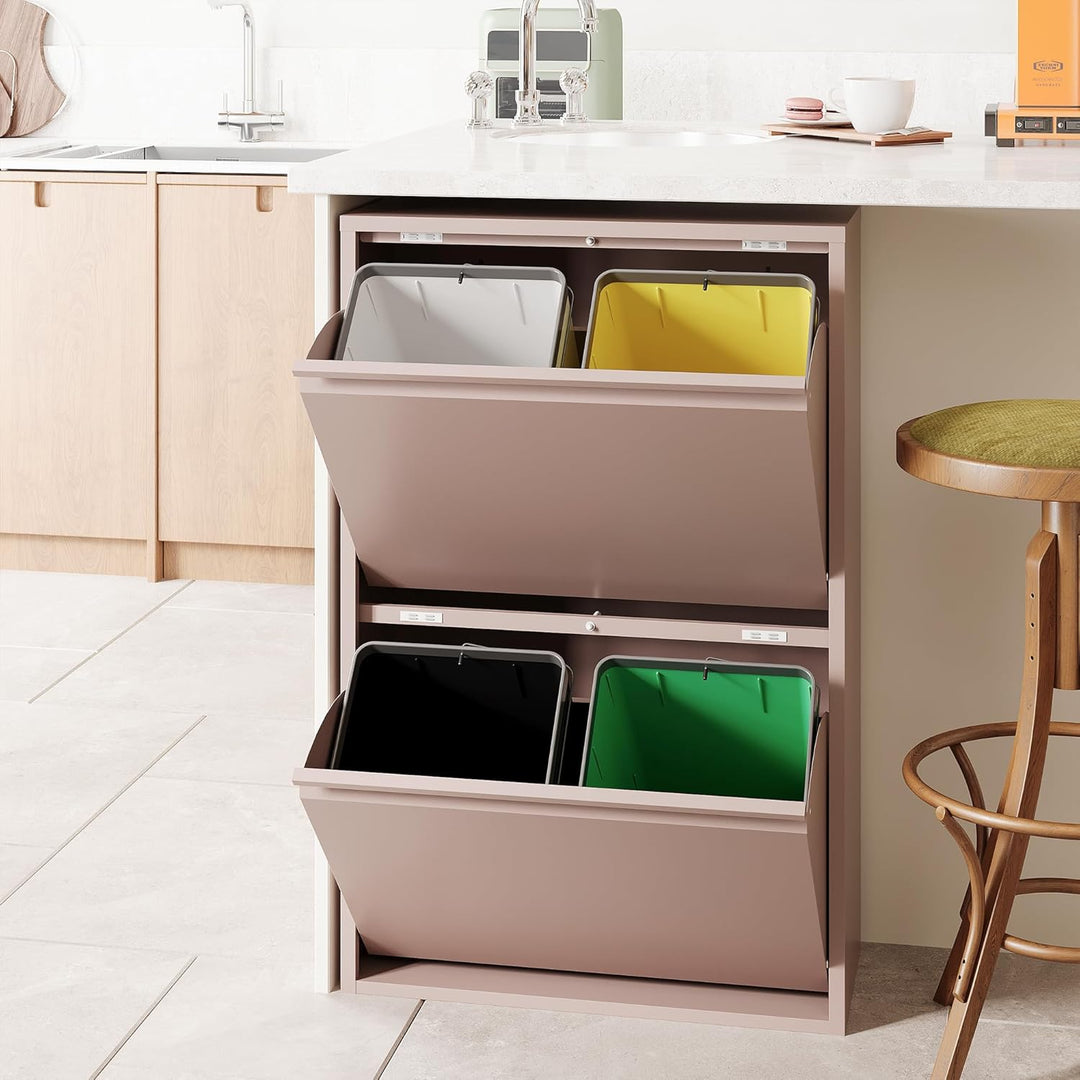 VEEHAUS Küche Mülleimer Für Den Vielseitigen Einsatz Mit Klappen Aus Edelstahl Stilvoller Abfalleime