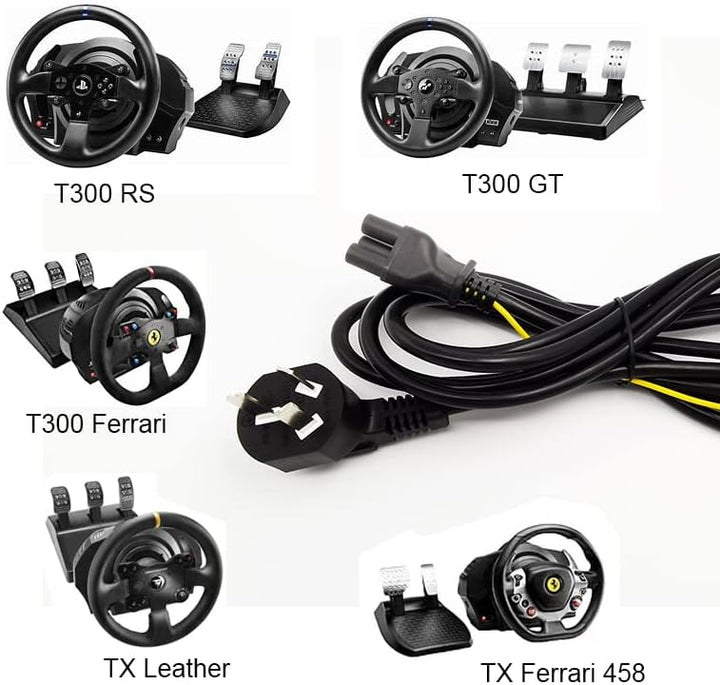 Replacement Power Supply Adapter Cord Cable for Thrustmaster T300 TX Series Bases Connection Cable C