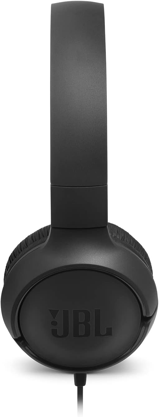 JBL Tune 500 On-Ear Kopfhörer mit Kabel - Schwarz – Ohrhörer mit 1-Tasten-Fernbedienung, integrierte