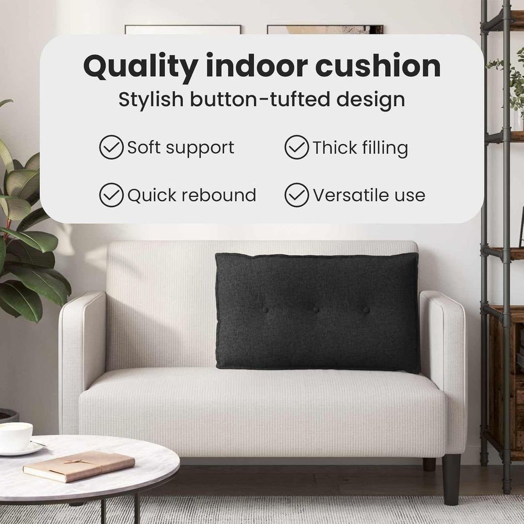 vidaXL Rückenkissen Schwarz 80 x 19 x 50 cm Stoff, Wohnzimmer, rechteckige Kissen, modernes Plüschco