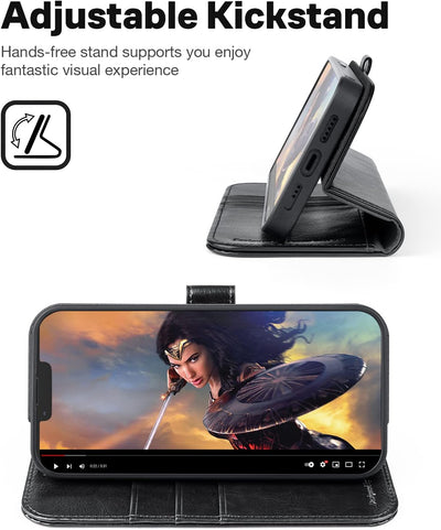 OCASE Hülle iPhone 14 [Abnehmbare magnetische Hülle] [Kabelloses Laden] [Displayschutz] [Kartenfach]