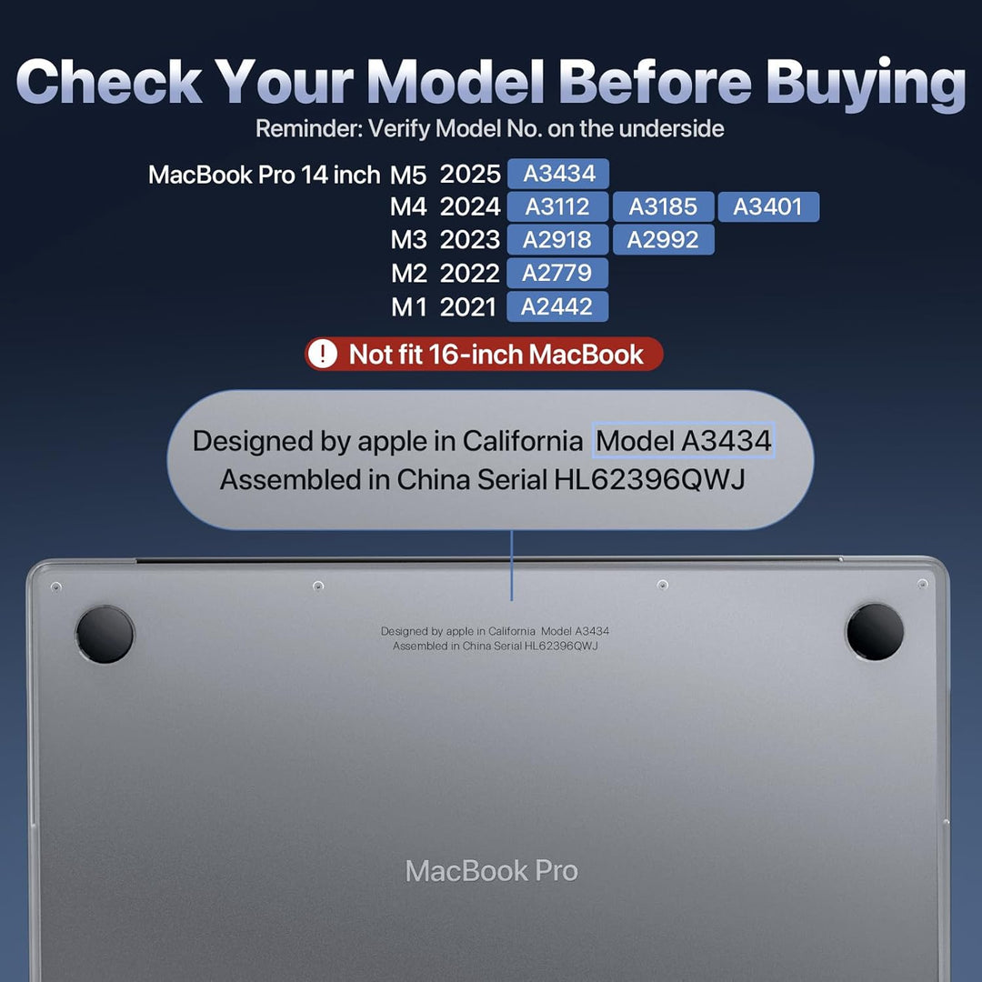 Soonjet Hülle für MacBook Pro 14 Zoll Hülle (2024-2021) M4-M1 Pro/Max [Genau Wie Original-MacBook] A