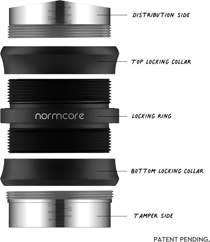 Normcore Kaffee-Verteiler und Tamper mit Doppelkopf-Kaffee-Nivellierer, verstellbarer Tiefen-Nivelli