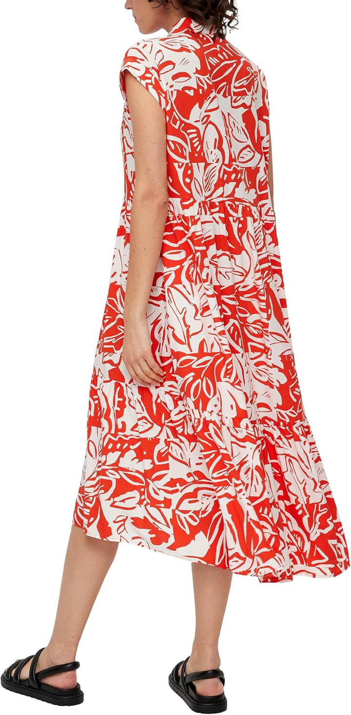 s.Oliver Damen Kleid lang 34 Orange 25a0, 34 Orange 25a0