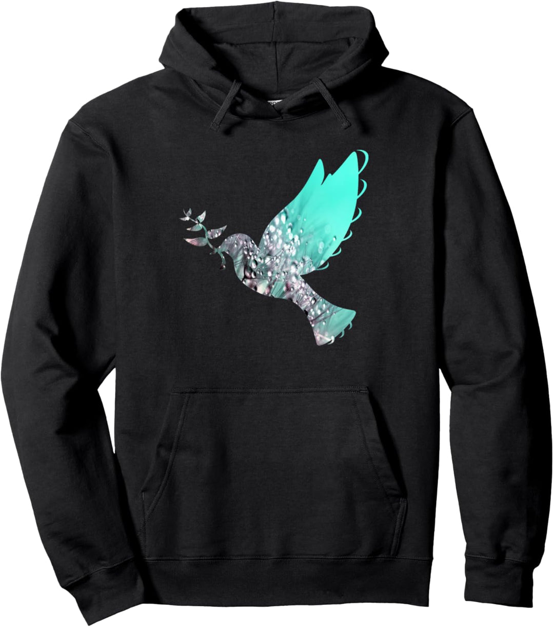 Friedenstaube mit Löwenzahn Pullover Hoodie