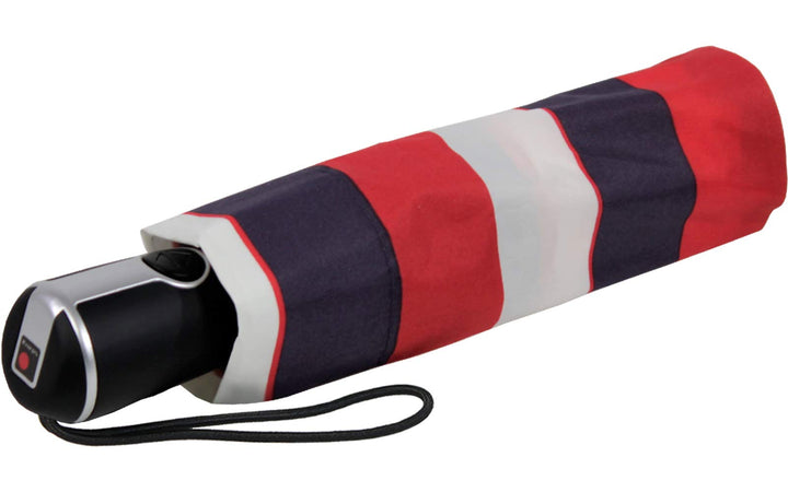 Knirps Regenschirm Damen Taschenschirm Large Duomatic Stripe (Stripe Red), Stripe Red